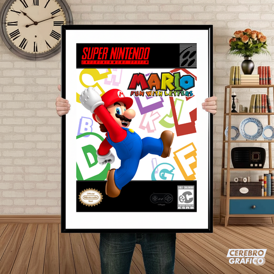 Cuadro SNES Mario Fun With Letters
