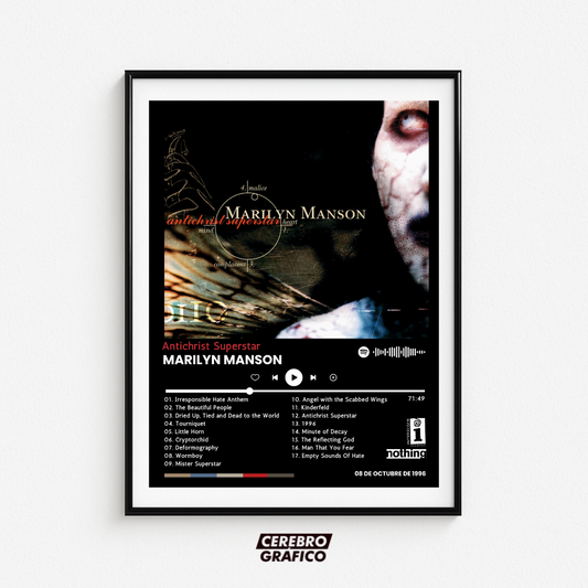 Cuadro Música Marilyn Manson - Antichrist Superstar (Negro)