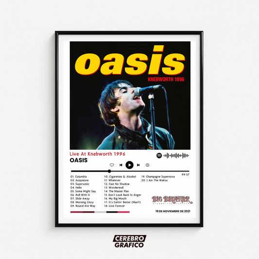 Cuadro Música Oasis - Live at Knebworth 1996