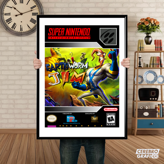 Cuadro SNES Earthworth Jim Alternativo