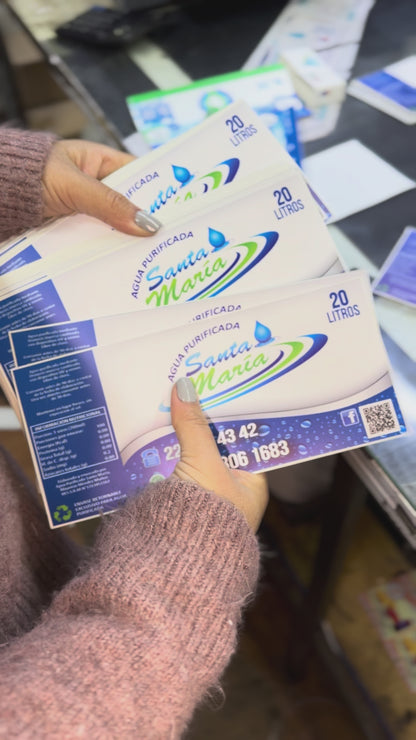 Etiquetas Adhesivas para Bidones de Agua - Personalizadas e Impermeables